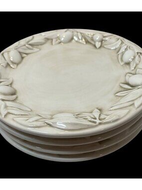 Williams-Sonoma Tuscan Olive Salad Plates Made in Italy 8 Inch Set Of 4